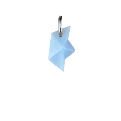 Bateau bleu boucle argenté