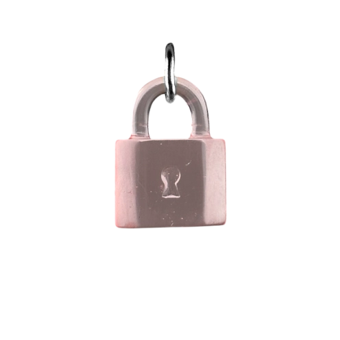 Cadenas rose boucle argentée