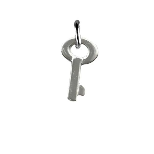 Clé transparente boucle argentée