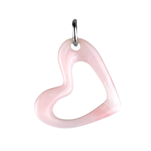 Charm coeur rose ajouré