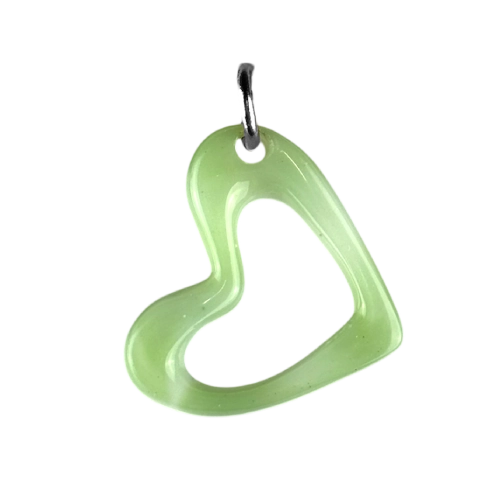 Charm coeur vert ajouré
