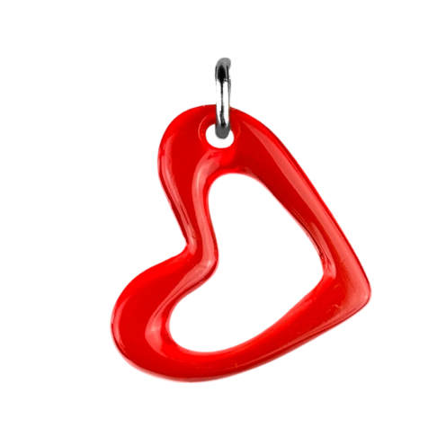 Charm coeur rouge ajouré