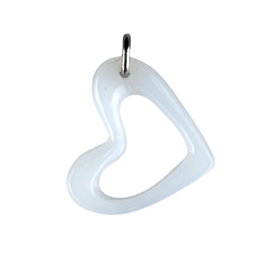 Charm coeur blanc ajouré
