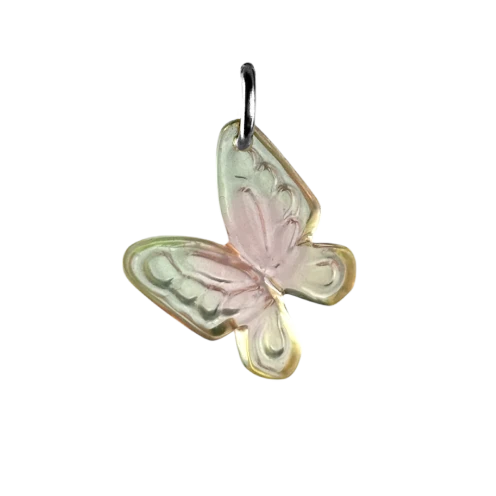Charm papillon vert rose jaune