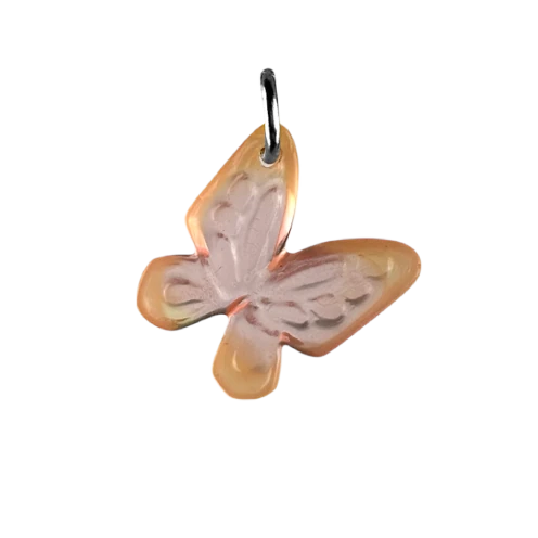 Charm papillon rose orange