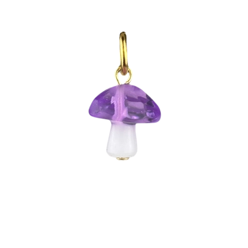 Charm champignon bicolore blanc et violet