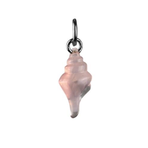 Charm conque rose argenté