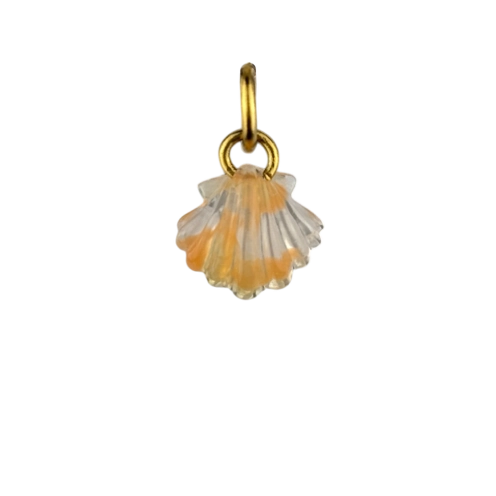 Charm coquillage coquille saint jacques orange doré