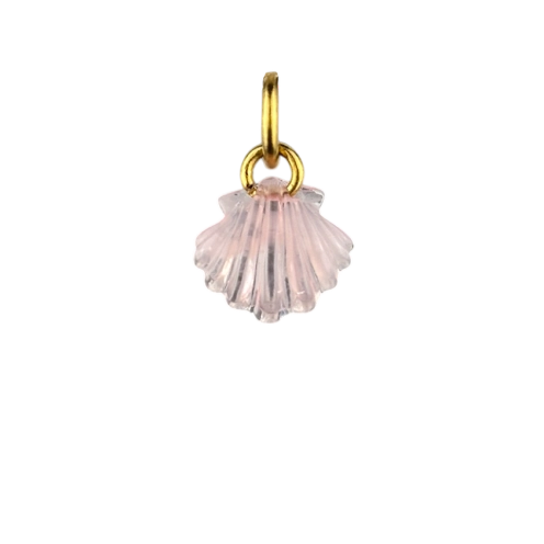 Charm coquillage saint jacques rose doré