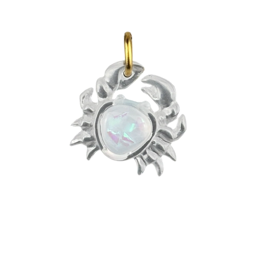 Charm crabe irisé doré