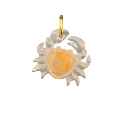 Charm crabe orange doré