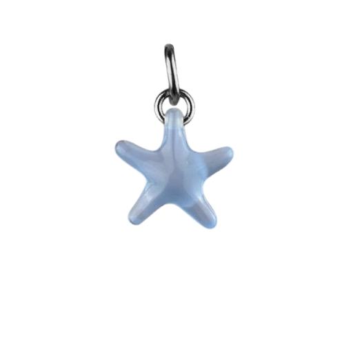 Charm étoile de mer bleue argenté