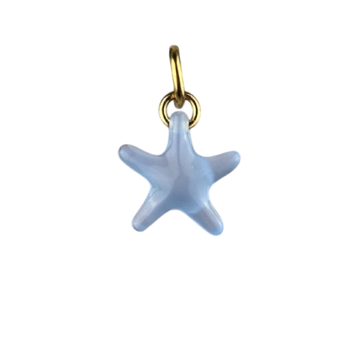 Charm étoile de mer bleue doré