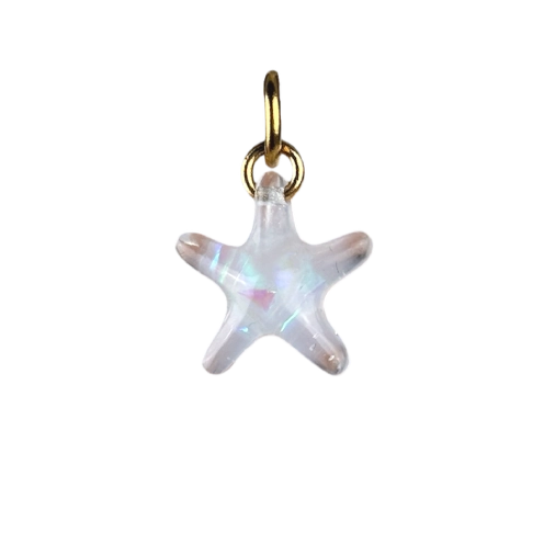 Charm étoile de mer irisée doré