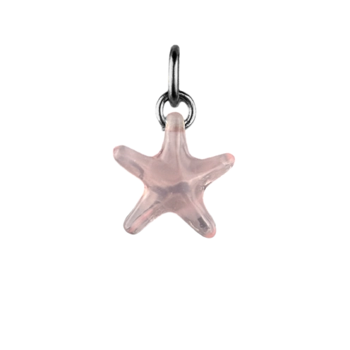 Charm étoile de mer rose argenté