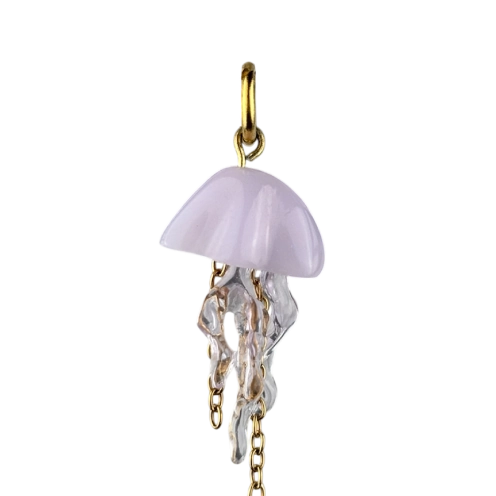 Charm méduse lilas boucle dorée