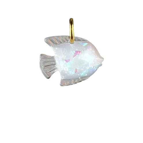 Charm poisson-ange irisé boucle doré