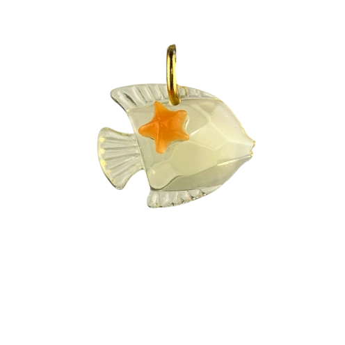 Charm poisson jaune avec mini étoile orange