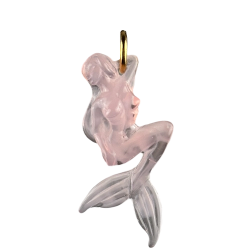 Charm sirène rose boucle doré