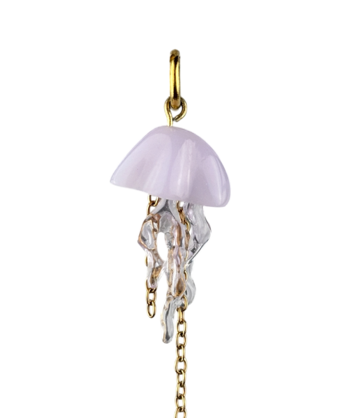 Charm Méduse lilas boucle dorée