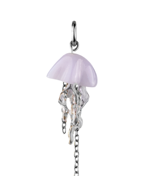 Charm Méduse lilas boucle argentée