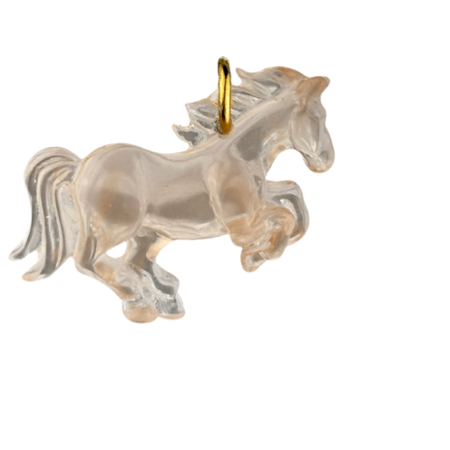 Charm cheval marron boucle dorée