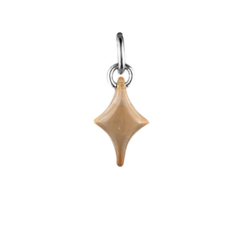 Charm étoile marron boucle argentée