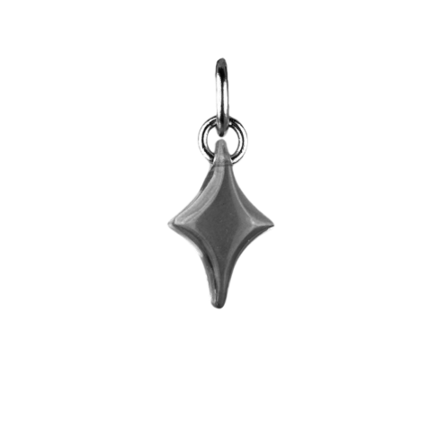 Charm étoile noire fumée boucle argentée