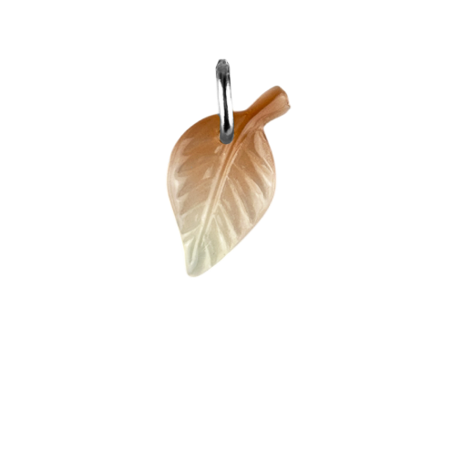 Charm feuille d'automne boucle argentée