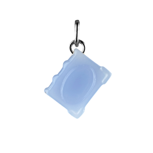 Charm livre bleu boucle argentée