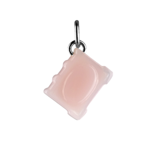 Charm livre rose boucle argentée