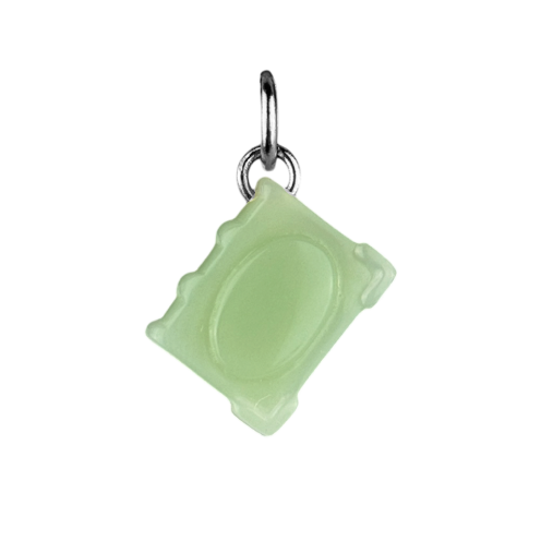 Charm livre vert boucle argentée