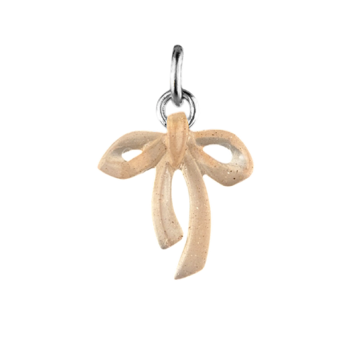 Charm noeud marron boucle argentée