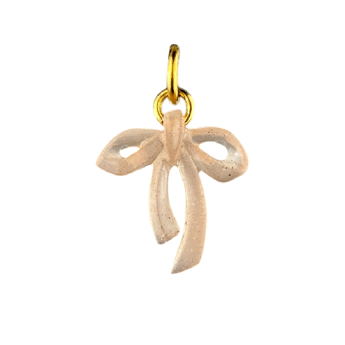 Charm noeud marron boucle dorée