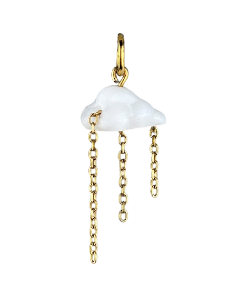 Charm nuage blanc boucle dorée