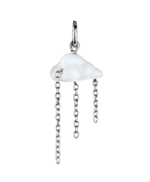 Charm nuage blanc boucle argentée