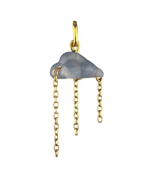 Charm nuage gris boucle dorée