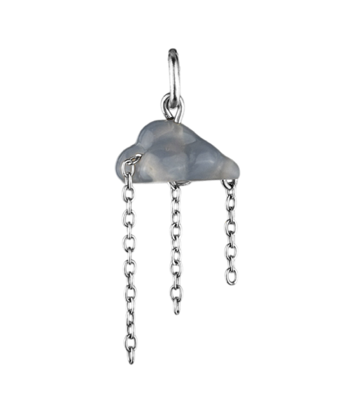 Charm nuage gris boucle argentée
