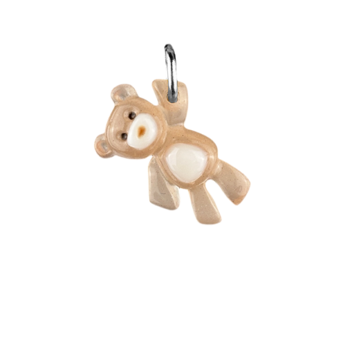 Charm ourson brun boucle argentée