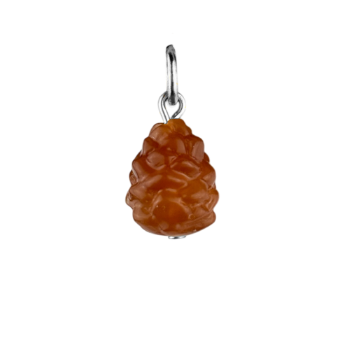 Charm pomme de pin boucle argentée